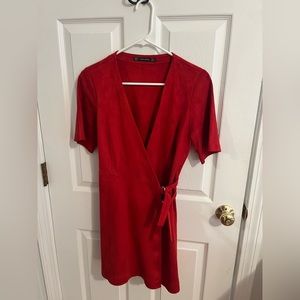 Zara Red Suede Dress, Size S